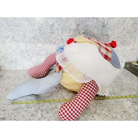 Humpty‎ Dumpty Nursery Rhyme Plush Large 24x23 Vintage 80's Stuffed Toy Heavy - Picture 10 of 11